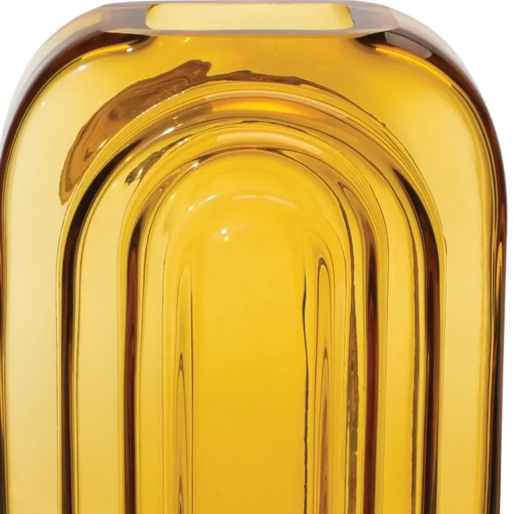 10" Amber Glass Table Vase - Homeroots - Flyclothing LLC