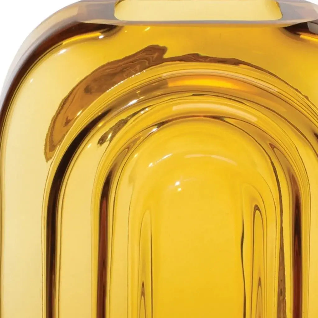 10" Amber Glass Table Vase - Homeroots - Flyclothing LLC