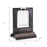 8" Black Metal Round Table Vase - Homeroots - Flyclothing LLC