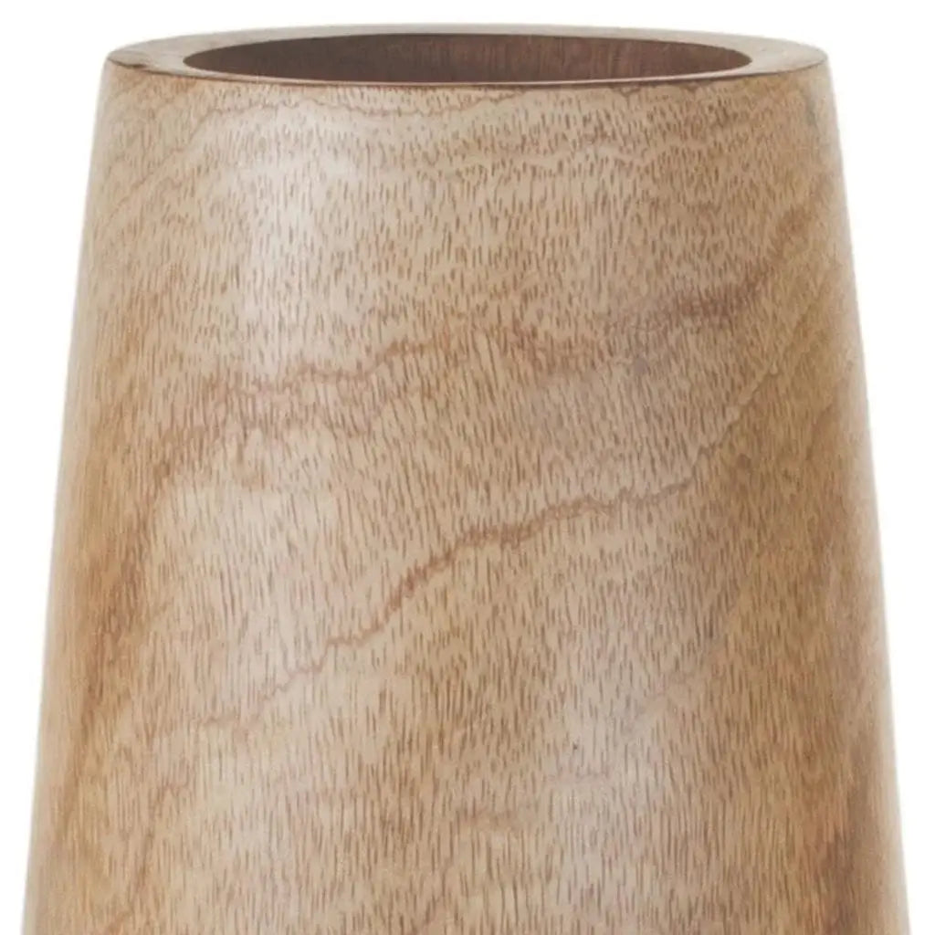15" Natural Wood And Metal Cylinder Floor Vase - Homeroots - Flyclothing LLC