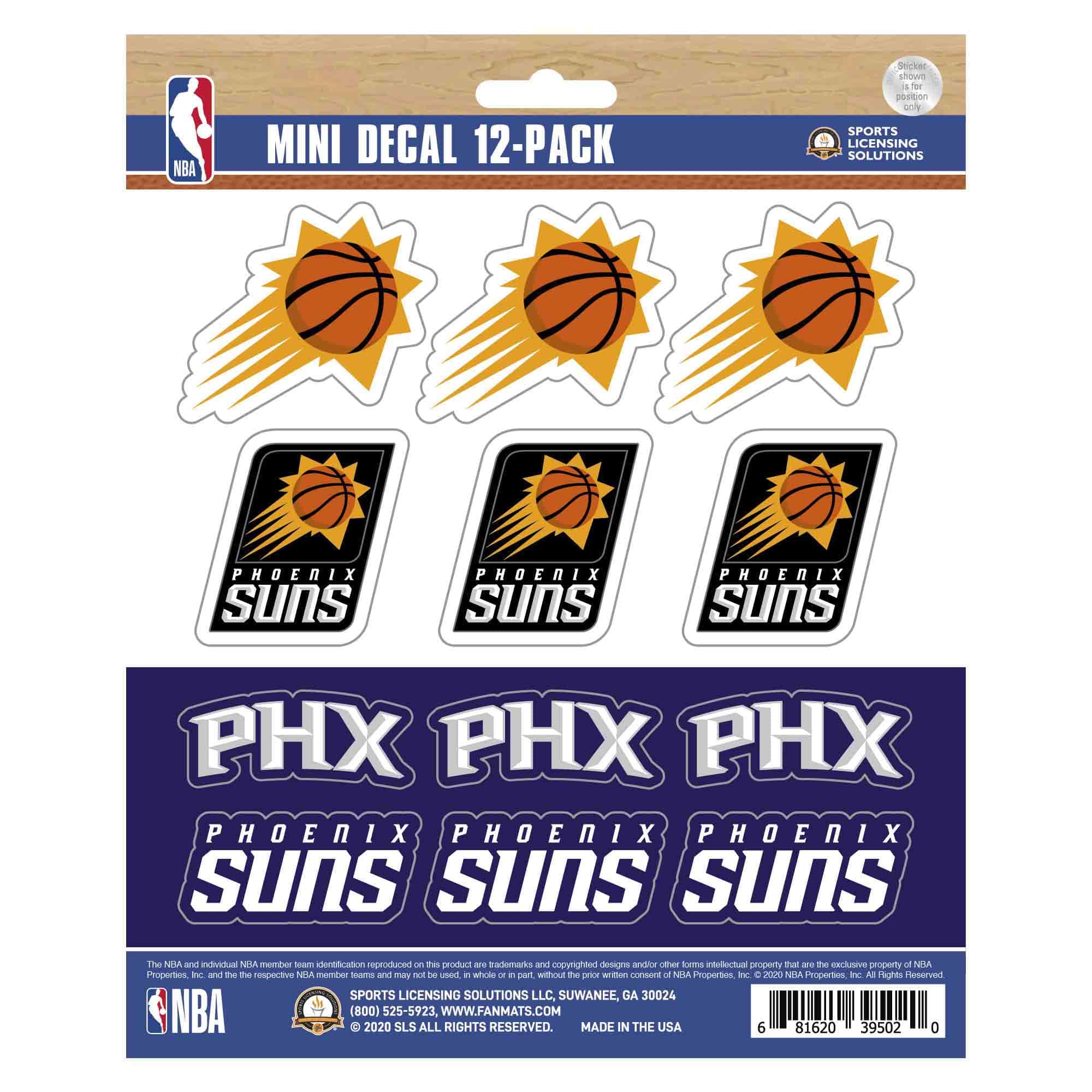 Phoenix Suns 12 Count Mini Decal Sticker Pack - Phoenix Suns