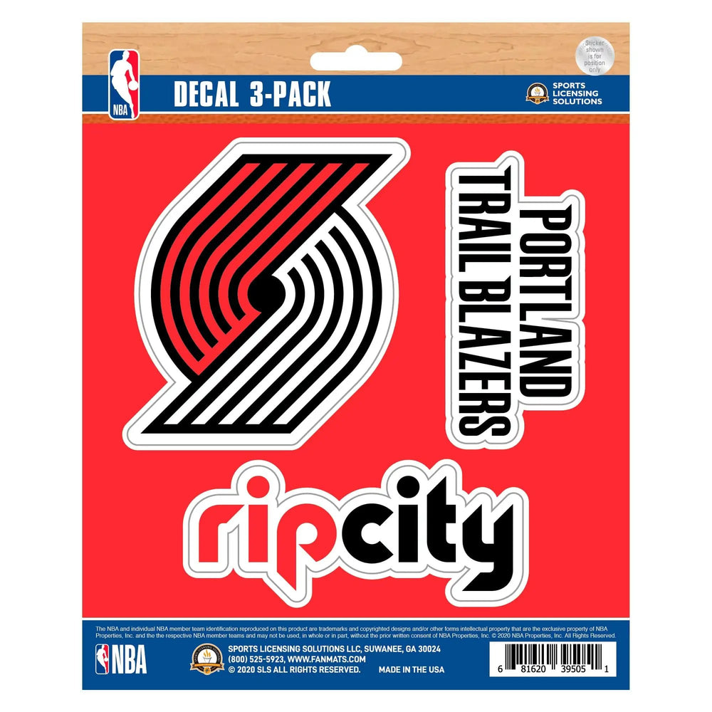 Portland Trail Blazers 3 Piece Decal Sticker Set - Portland Trail Blazers