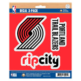 Portland Trail Blazers 3 Piece Decal Sticker Set - Portland Trail Blazers