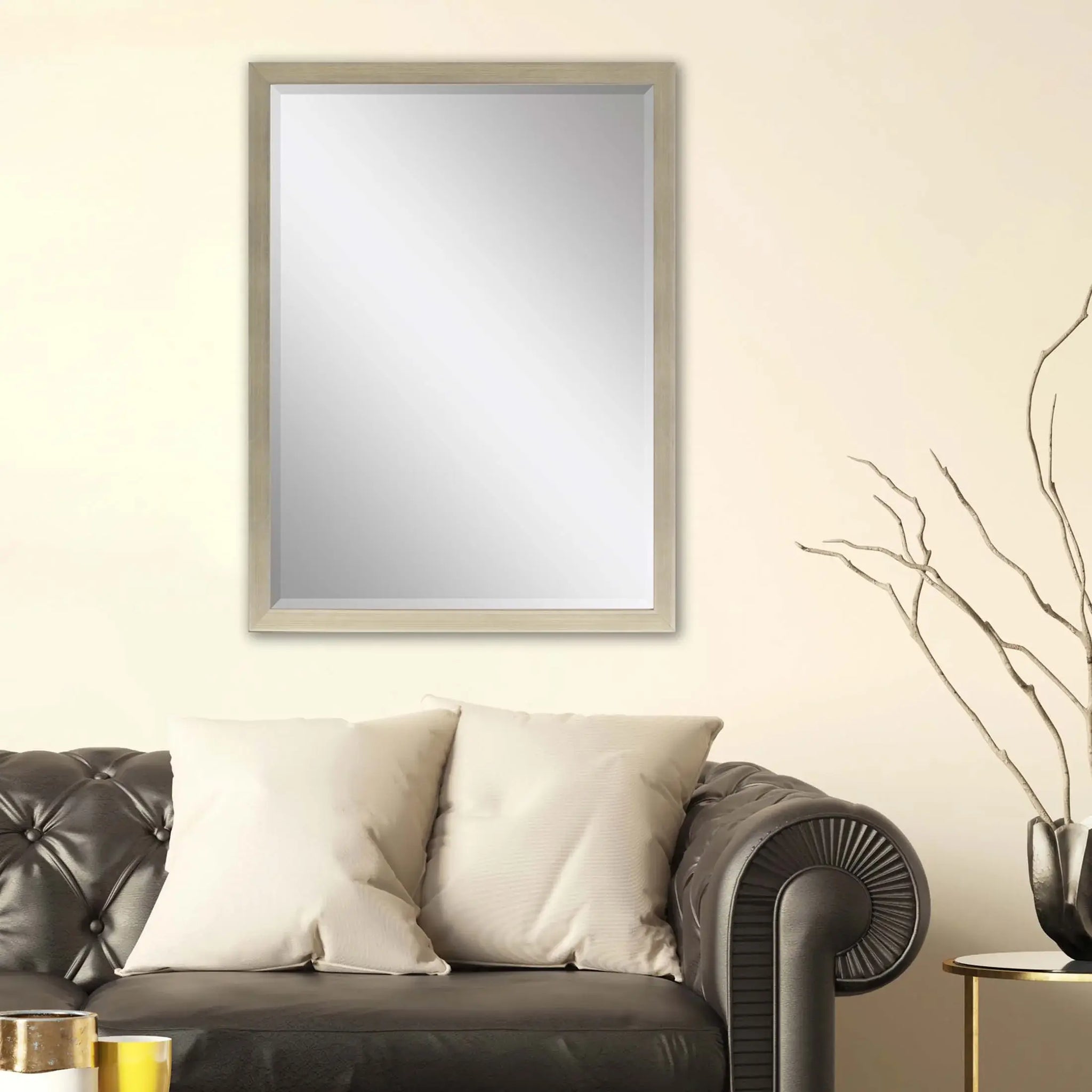 39" Silver Solid Wood Framed Accent Mirror - Homeroots - Flyclothing LLC
