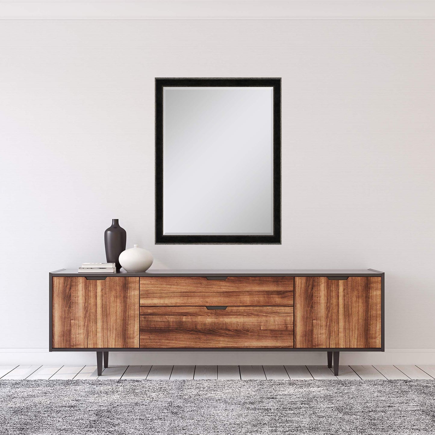 40" Dark Brown Solid Wood Framed Accent Mirror - Homeroots - Flyclothing LLC