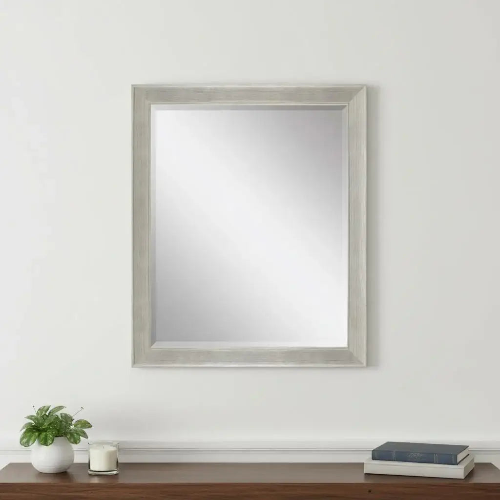 33" Silver Solid Wood Framed Accent Mirror - Homeroots - Flyclothing LLC