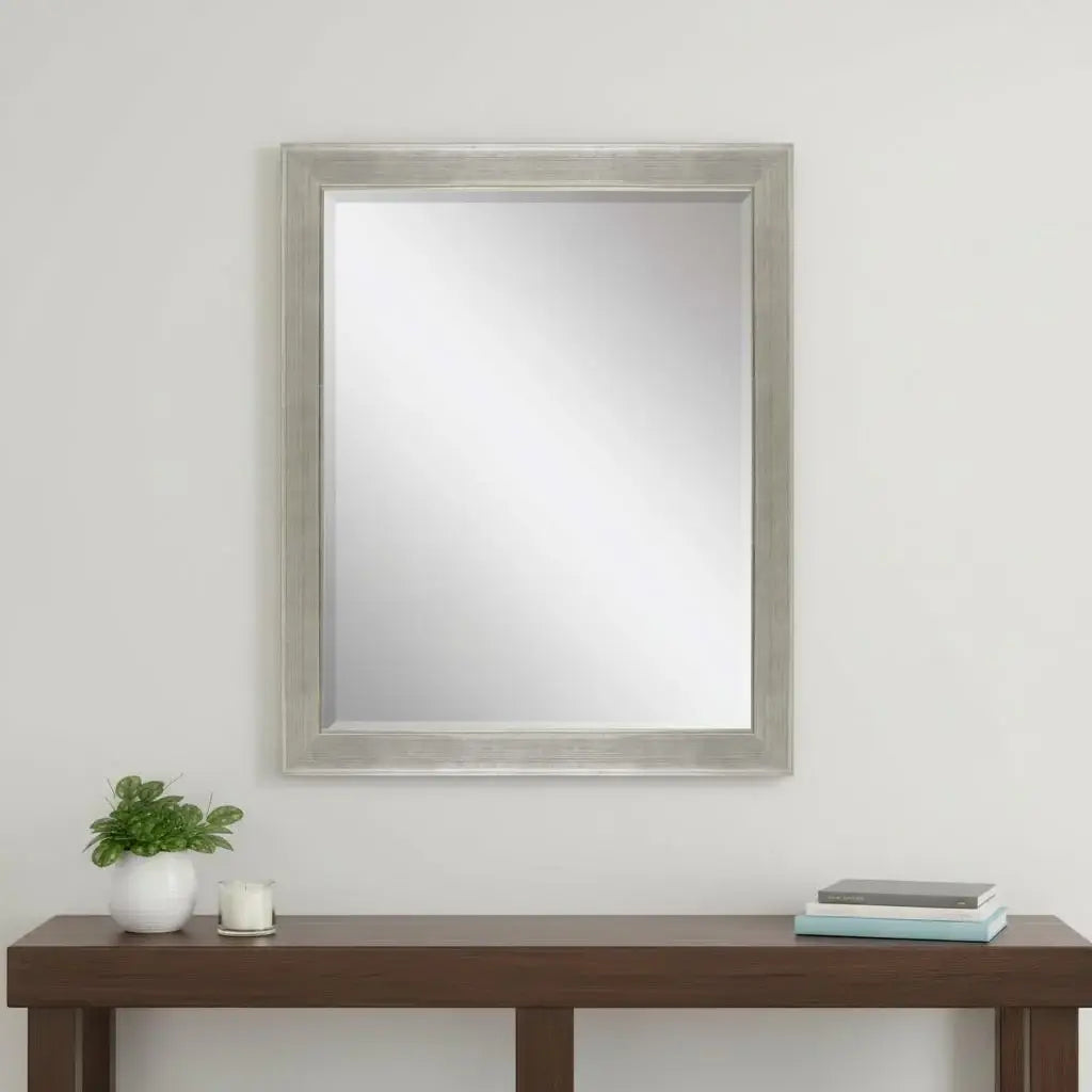 45" Silver Solid Wood Framed Accent Mirror - Homeroots - Flyclothing LLC