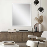 30" White Solid Wood Framed Accent Mirror - Homeroots - Flyclothing LLC