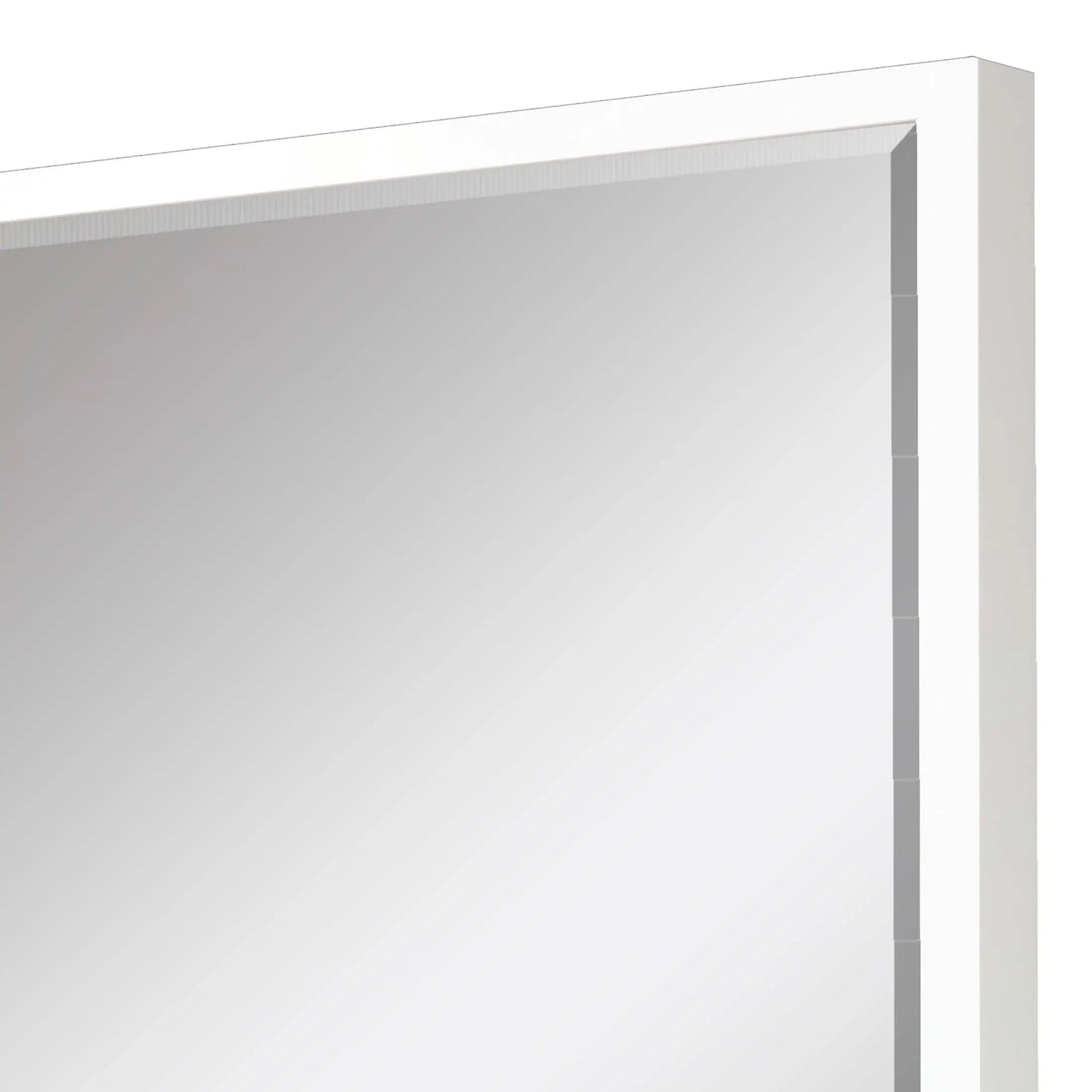 38" White Solid Wood Framed Accent Mirror - Homeroots - Flyclothing LLC