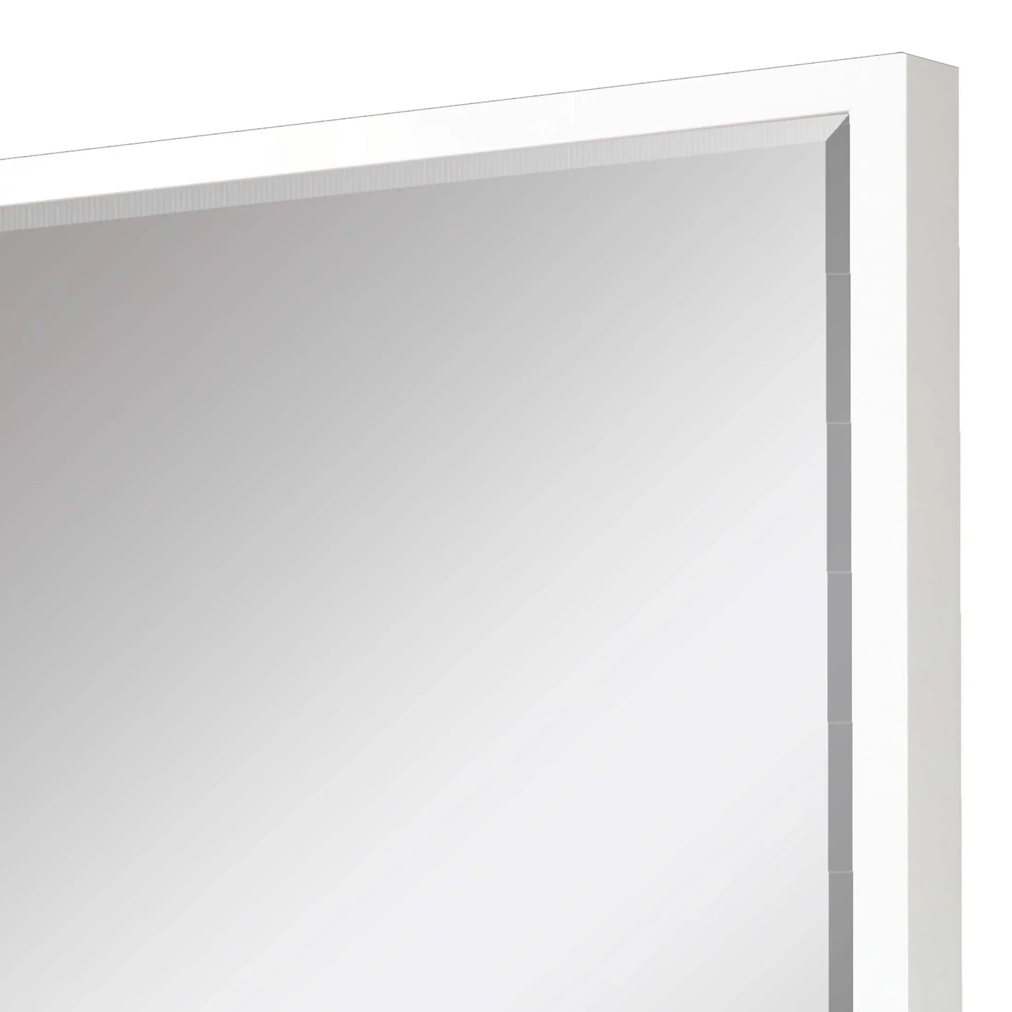38" White Solid Wood Framed Accent Mirror - Homeroots - Flyclothing LLC