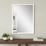 38" White Solid Wood Framed Accent Mirror - Homeroots - Flyclothing LLC