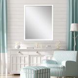 42" White Solid Wood Framed Accent Mirror - Homeroots - Flyclothing LLC