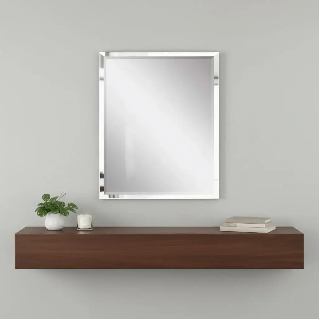 42" White Solid Wood Framed Accent Mirror - Homeroots - Flyclothing LLC