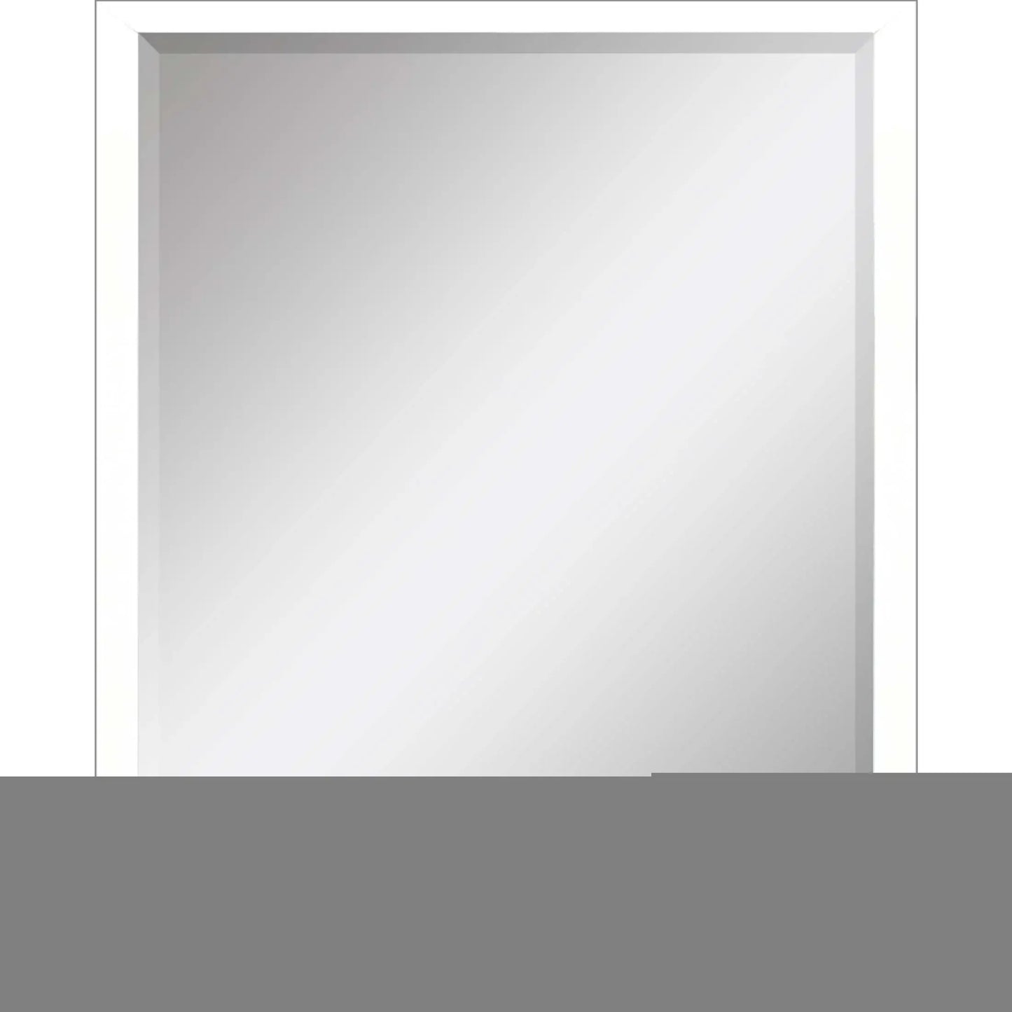 50" White Solid Wood Framed Accent Mirror - Homeroots - Flyclothing LLC