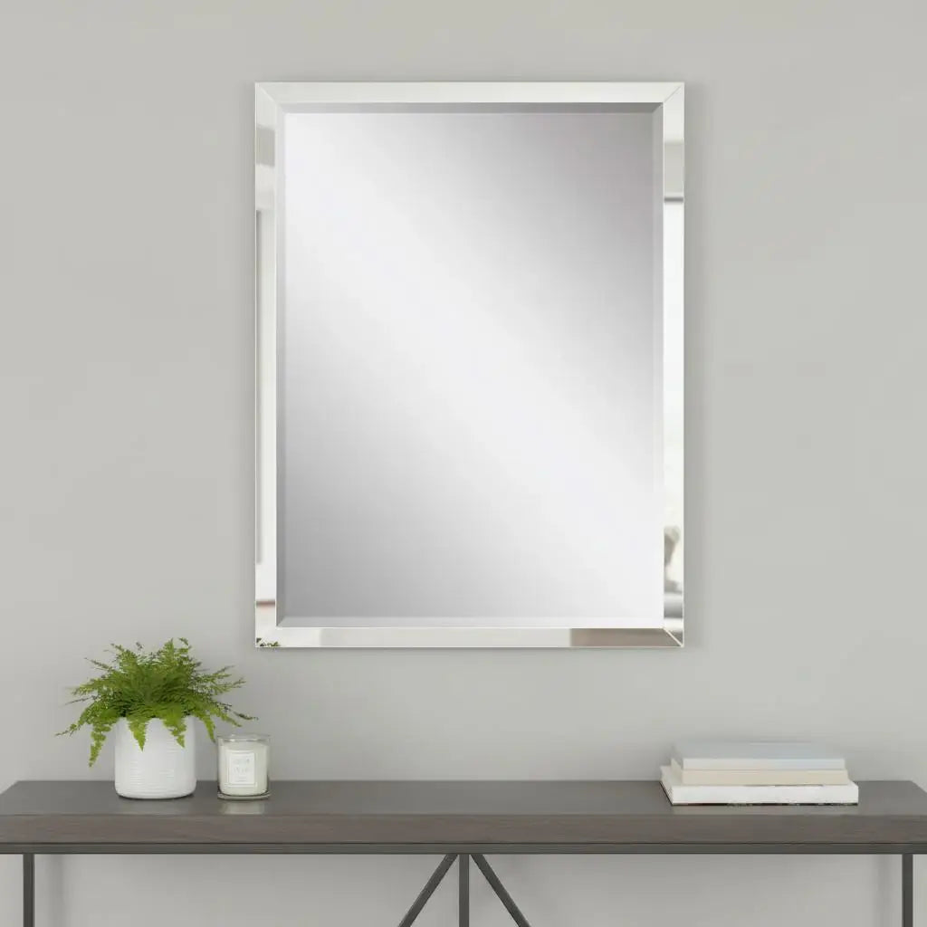 50" White Solid Wood Framed Accent Mirror - Homeroots - Flyclothing LLC