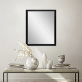 30" Black Solid Wood Framed Accent Mirror - Homeroots - Flyclothing LLC
