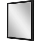 30" Black Solid Wood Framed Accent Mirror - Homeroots - Flyclothing LLC