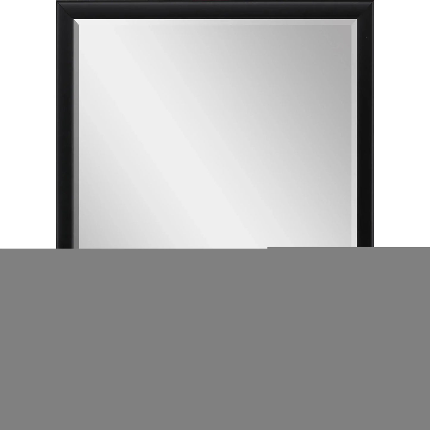 38" Black Solid Wood Framed Accent Mirror - Homeroots - Flyclothing LLC