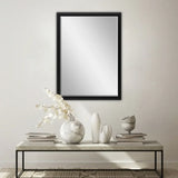 38" Black Solid Wood Framed Accent Mirror - Homeroots - Flyclothing LLC