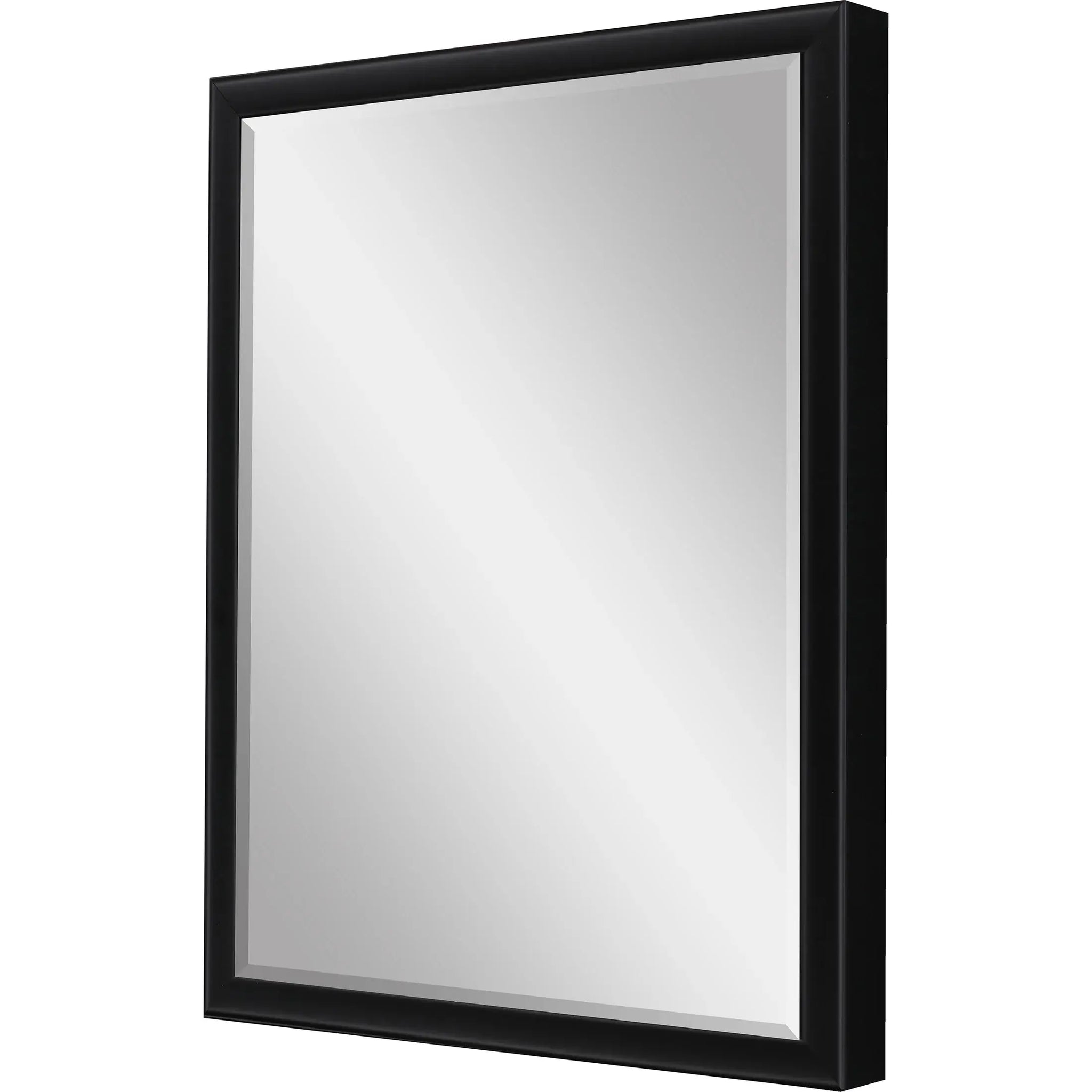 38" Black Solid Wood Framed Accent Mirror - Homeroots - Flyclothing LLC