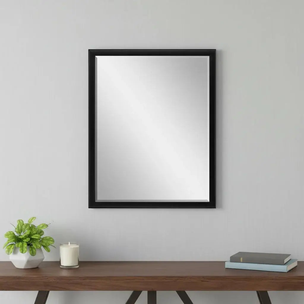 42" Black Solid Wood Framed Accent Mirror - Homeroots - Flyclothing LLC