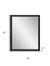 42" Black Solid Wood Framed Accent Mirror - Homeroots - Flyclothing LLC