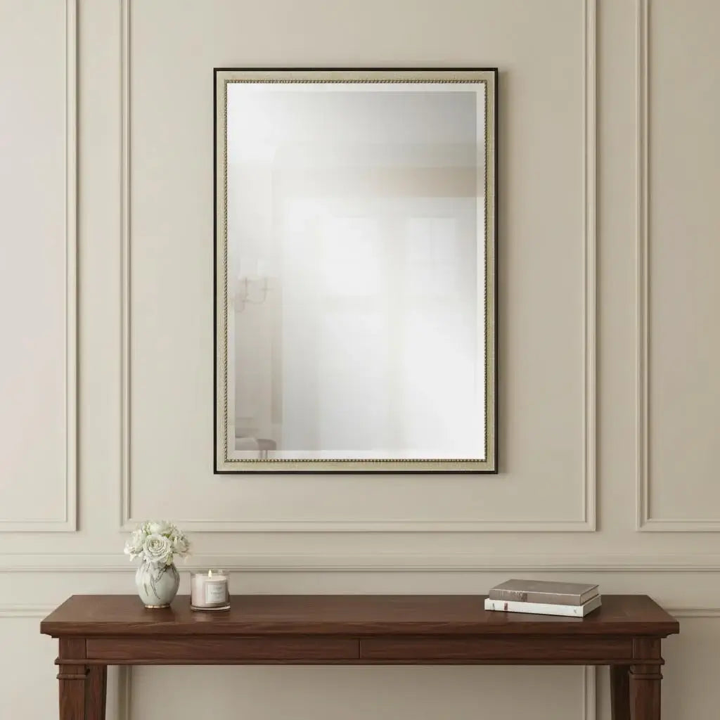 38" Silver Solid Wood Framed Accent Mirror - Homeroots - Flyclothing LLC