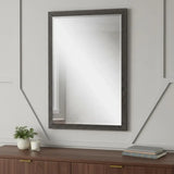 31" Dark Brown Solid Wood Framed Accent Mirror - Homeroots - Flyclothing LLC