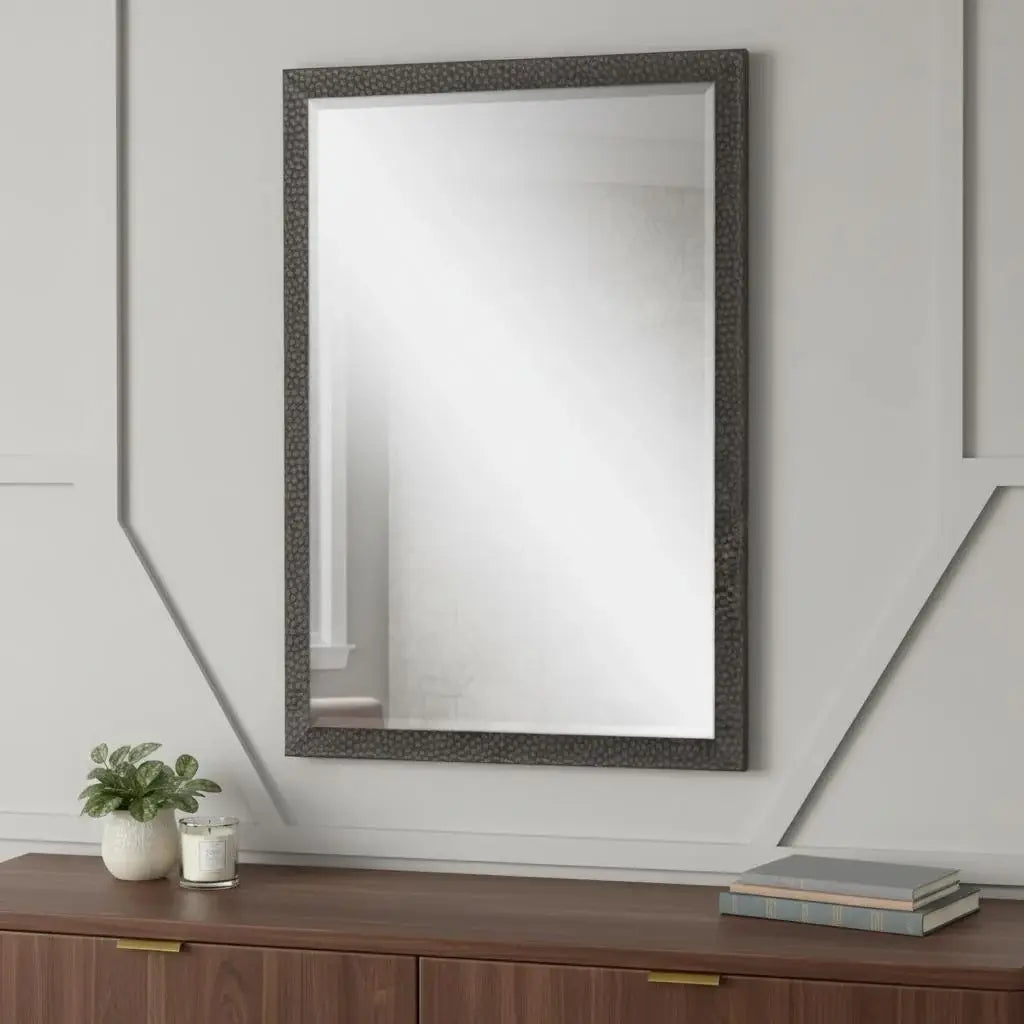 31" Dark Brown Solid Wood Framed Accent Mirror - Homeroots - Flyclothing LLC
