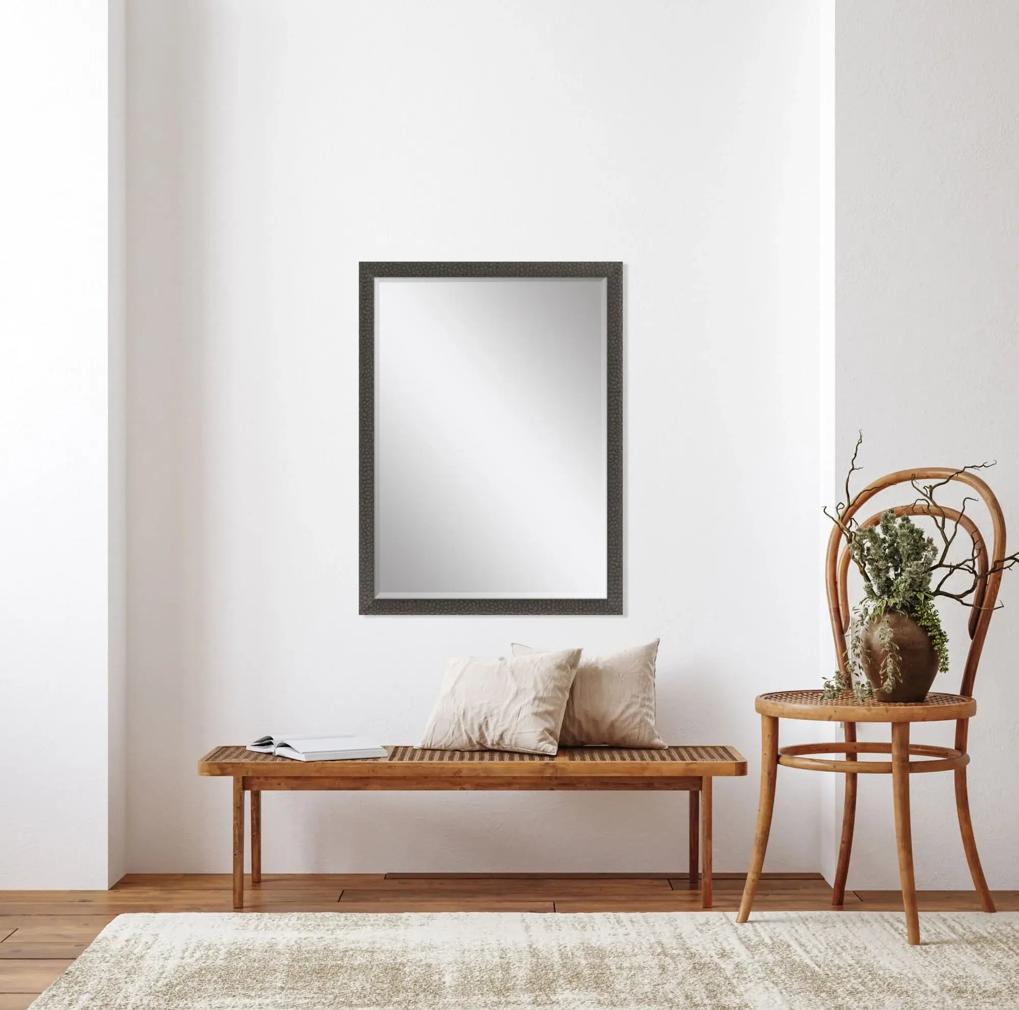 39" Dark Brown Solid Wood Framed Accent Mirror - Homeroots - Flyclothing LLC