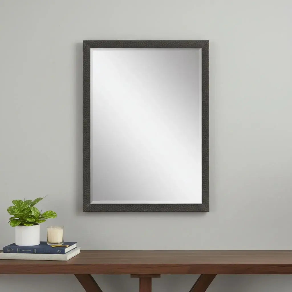 39" Dark Brown Solid Wood Framed Accent Mirror - Homeroots - Flyclothing LLC
