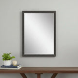 39" Dark Brown Solid Wood Framed Accent Mirror - Homeroots - Flyclothing LLC
