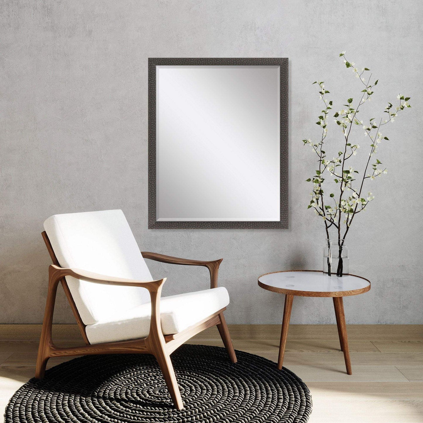 43" Dark Brown Solid Wood Framed Accent Mirror - Homeroots - Flyclothing LLC