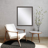 43" Dark Brown Solid Wood Framed Accent Mirror - Homeroots - Flyclothing LLC