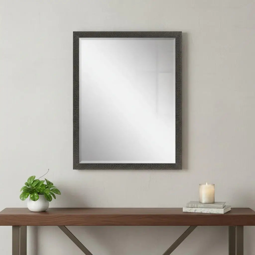 43" Dark Brown Solid Wood Framed Accent Mirror - Homeroots - Flyclothing LLC