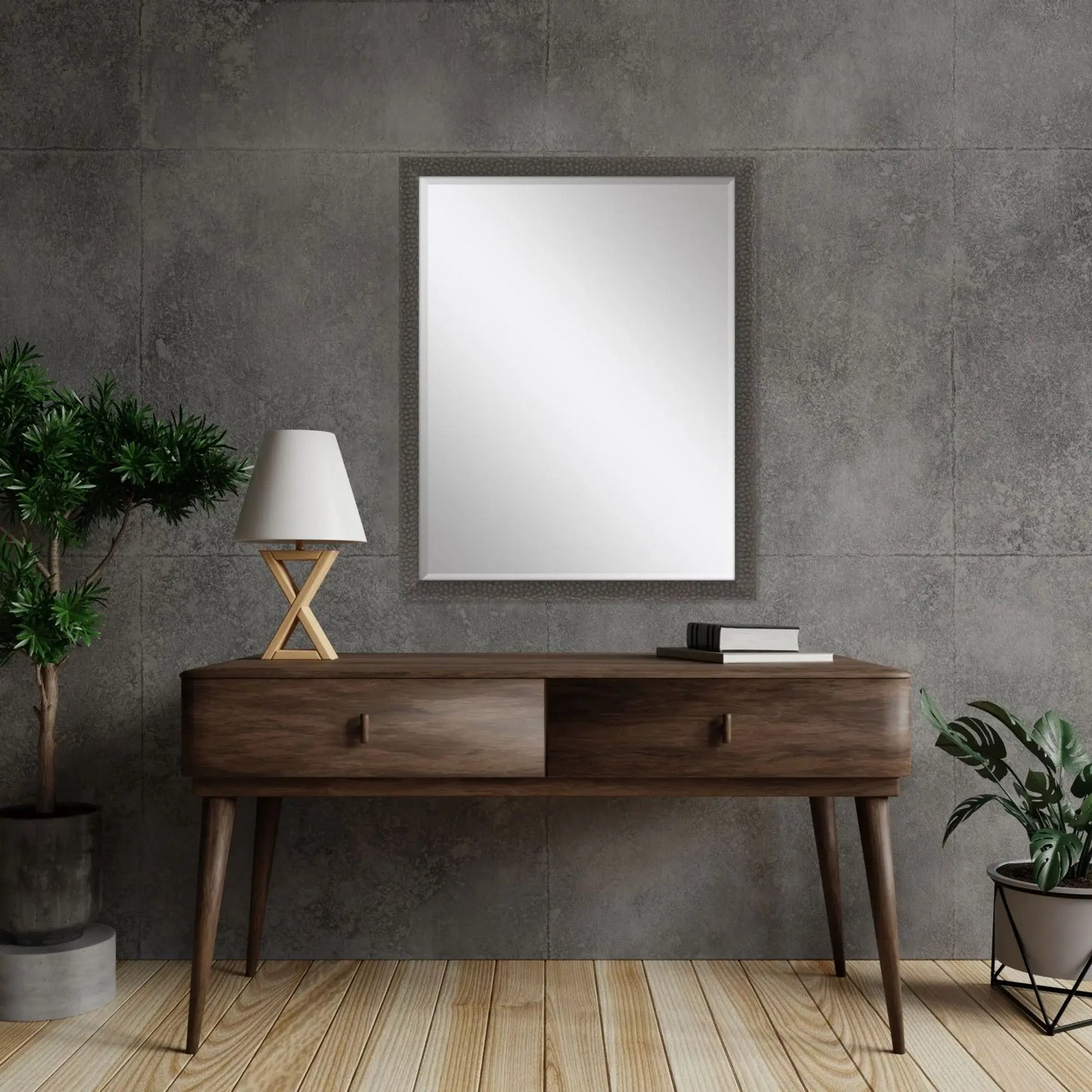 51" Dark Brown Solid Wood Framed Accent Mirror - Homeroots - Flyclothing LLC