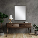 51" Dark Brown Solid Wood Framed Accent Mirror - Homeroots - Flyclothing LLC