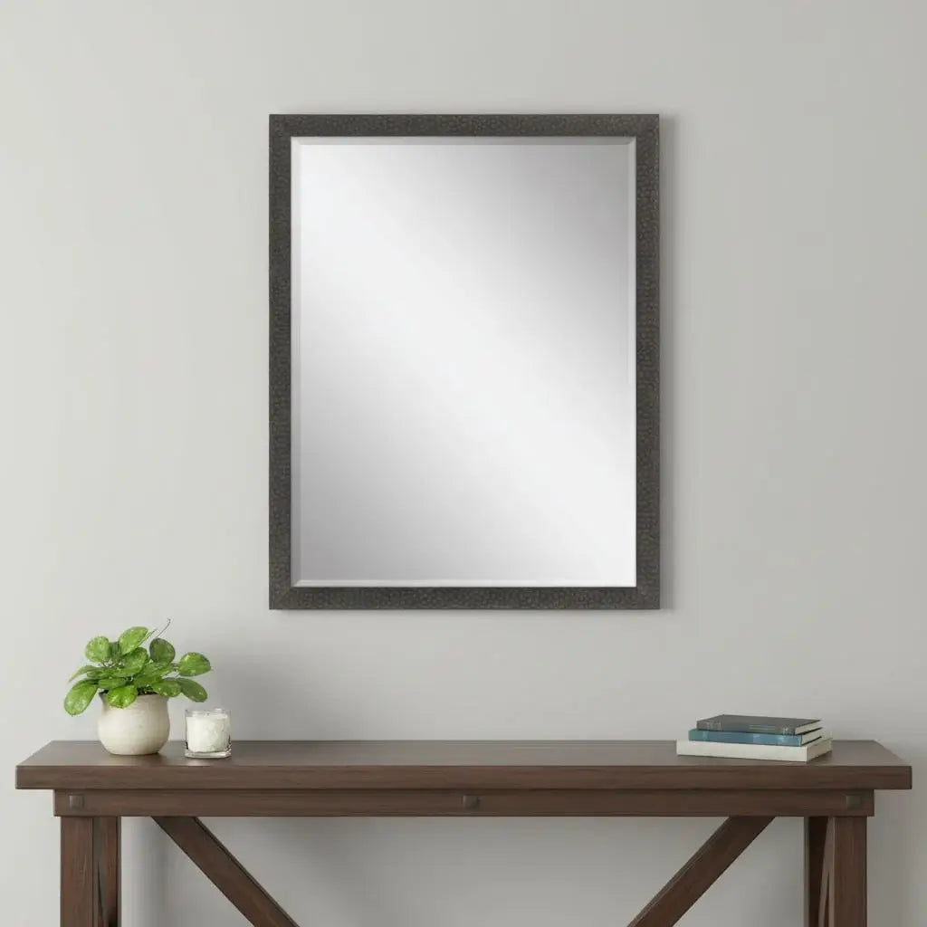 51" Dark Brown Solid Wood Framed Accent Mirror - Homeroots - Flyclothing LLC