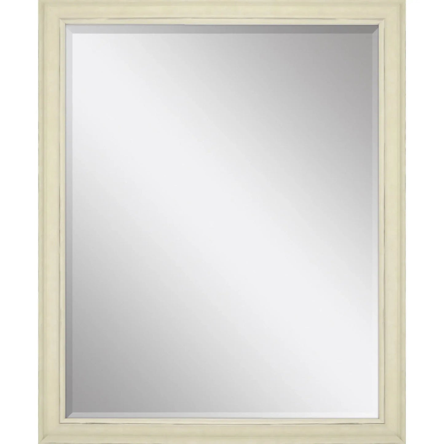 44" White Solid Wood Framed Accent Mirror - Homeroots - Flyclothing LLC