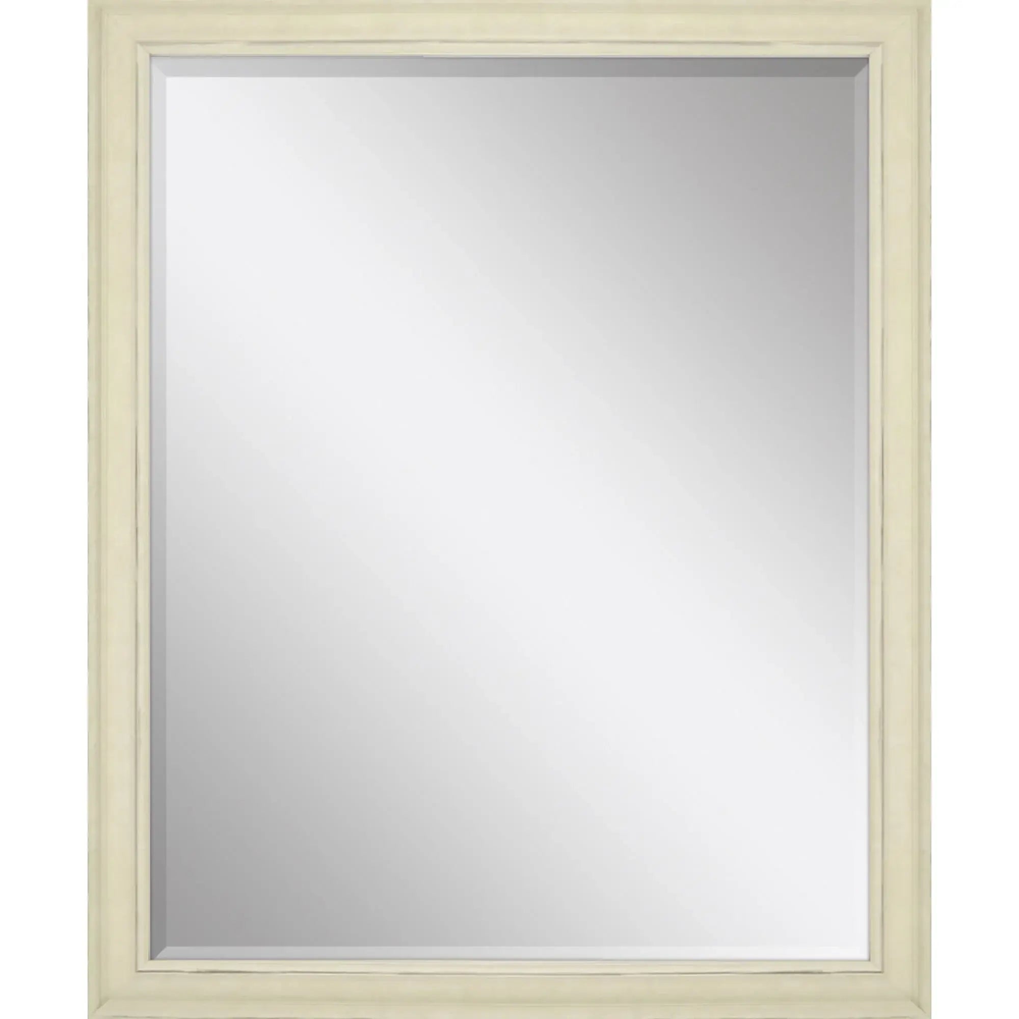 44" White Solid Wood Framed Accent Mirror - Homeroots - Flyclothing LLC