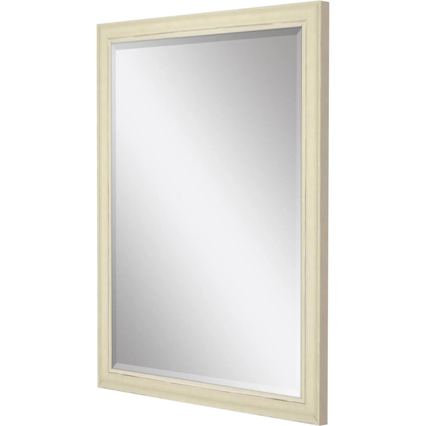 44" White Solid Wood Framed Accent Mirror - Homeroots - Flyclothing LLC
