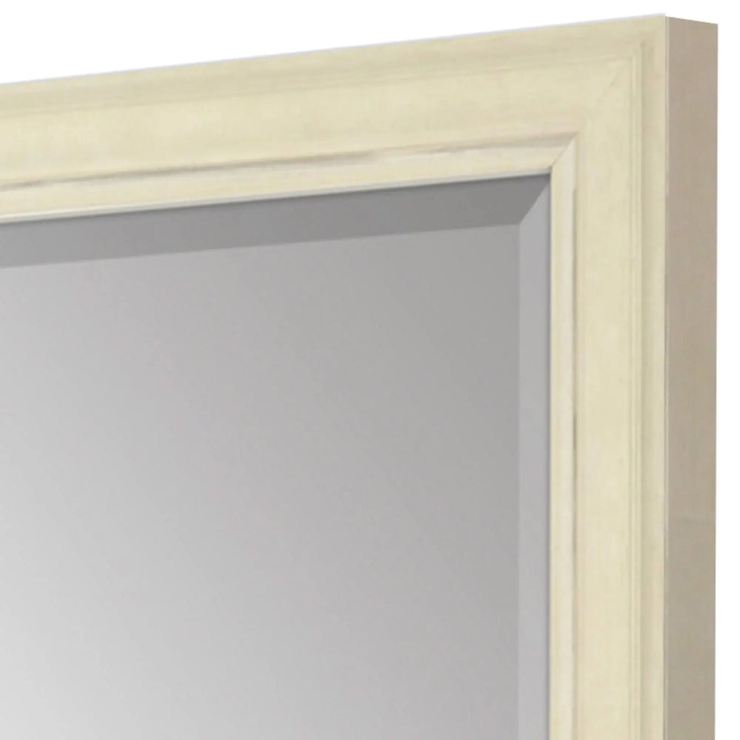44" White Solid Wood Framed Accent Mirror - Homeroots - Flyclothing LLC