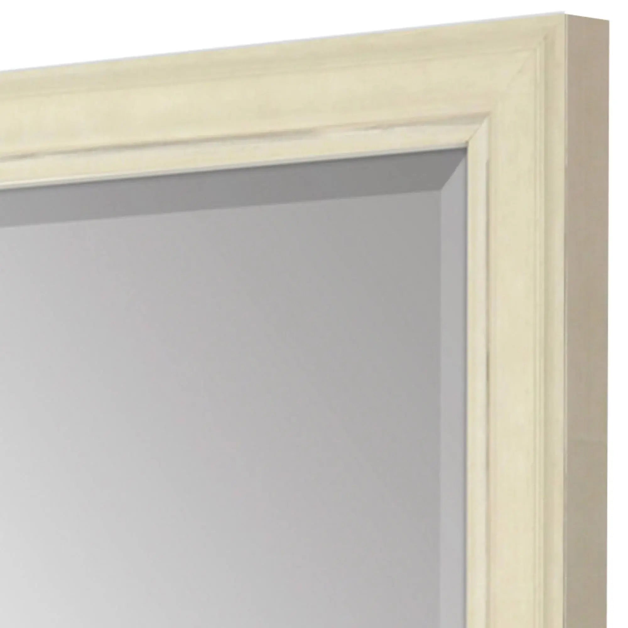 44" White Solid Wood Framed Accent Mirror - Homeroots - Flyclothing LLC