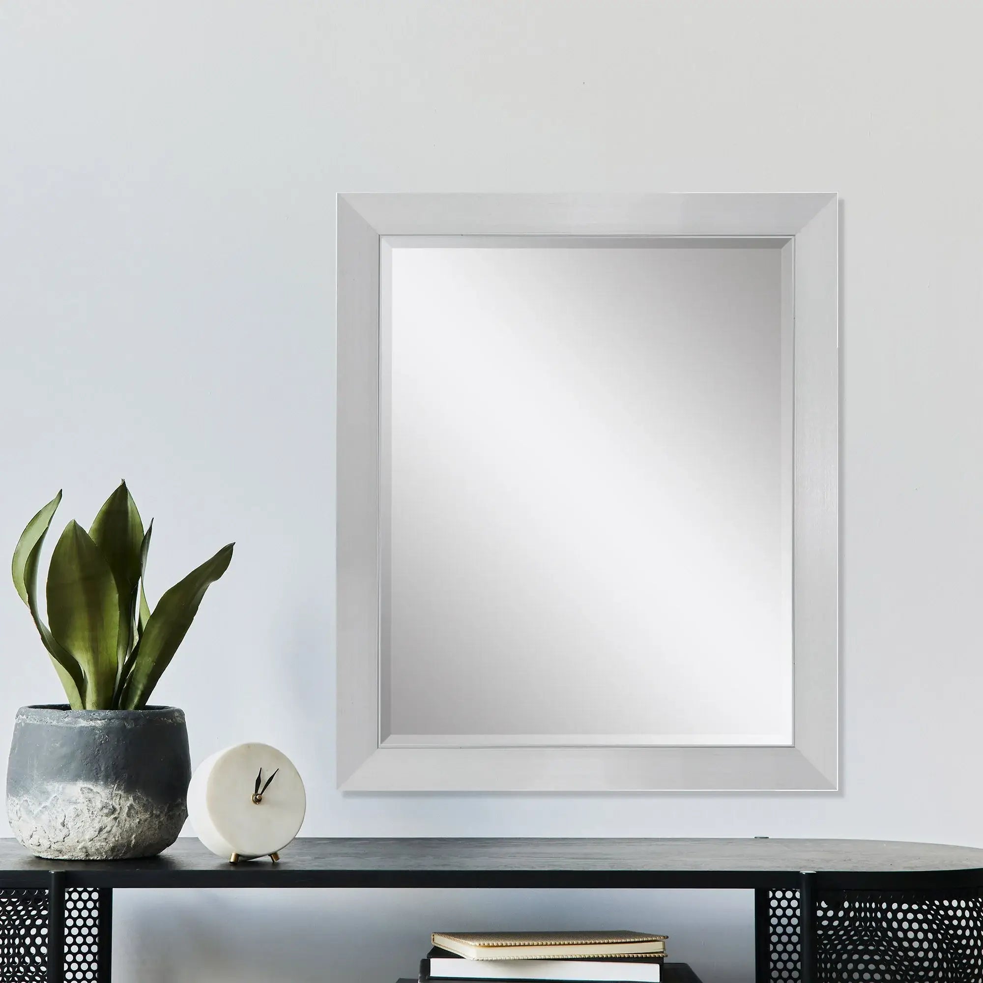34" Silver Framed Accent Mirror - Homeroots - Flyclothing LLC