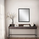 30" Black Hammered Geometric Finish Framed Accent Mirror - Homeroots - Flyclothing LLC