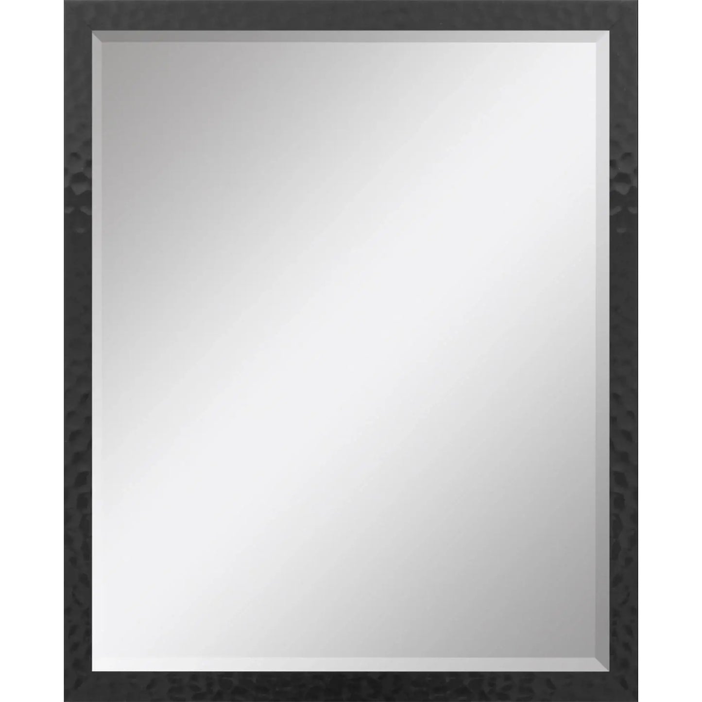30" Black Hammered Geometric Finish Framed Accent Mirror - Homeroots - Flyclothing LLC