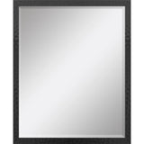 30" Black Hammered Geometric Finish Framed Accent Mirror - Homeroots - Flyclothing LLC