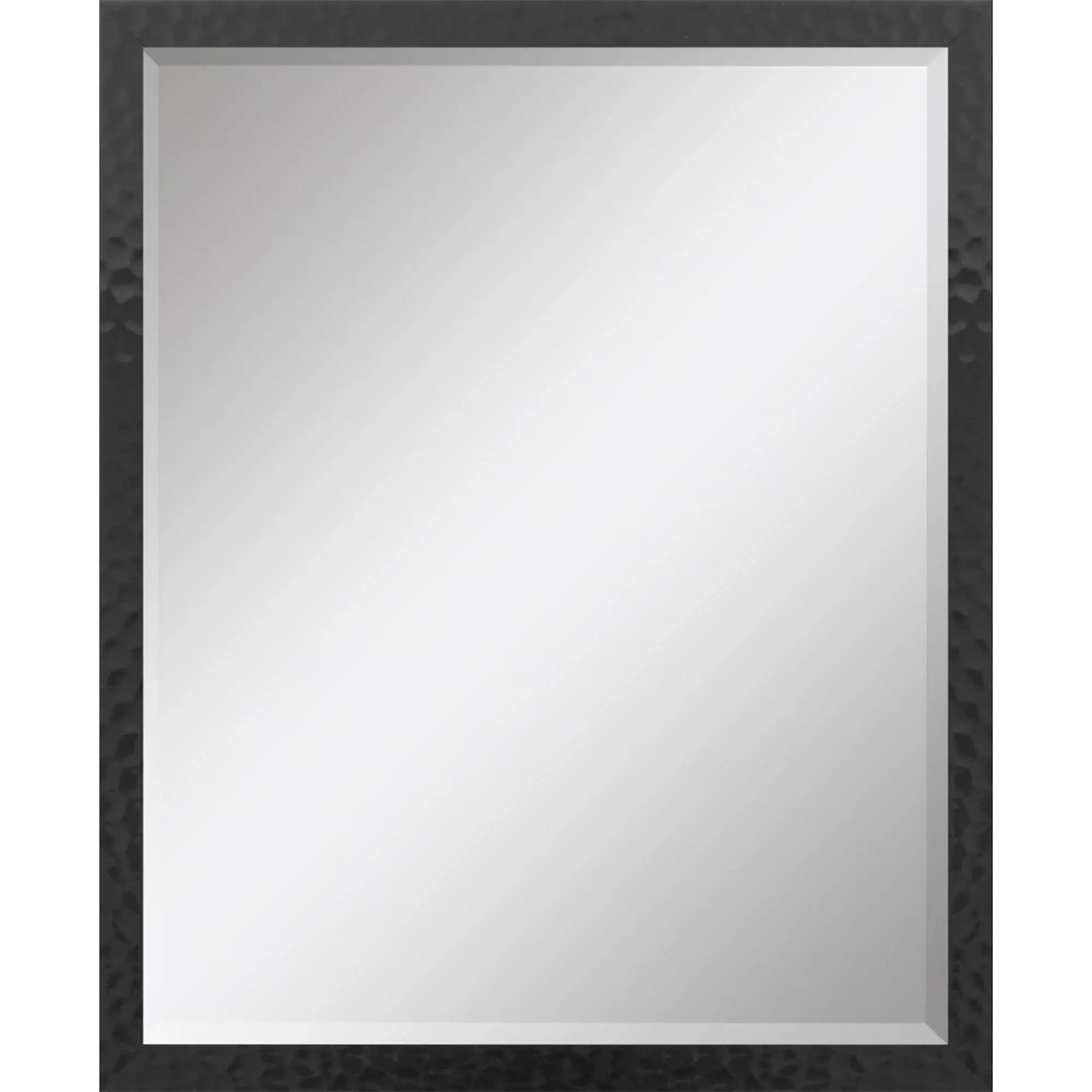 30" Black Hammered Geometric Finish Framed Accent Mirror - Homeroots - Flyclothing LLC