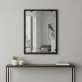 30" Black Hammered Geometric Finish Framed Accent Mirror - Homeroots - Flyclothing LLC