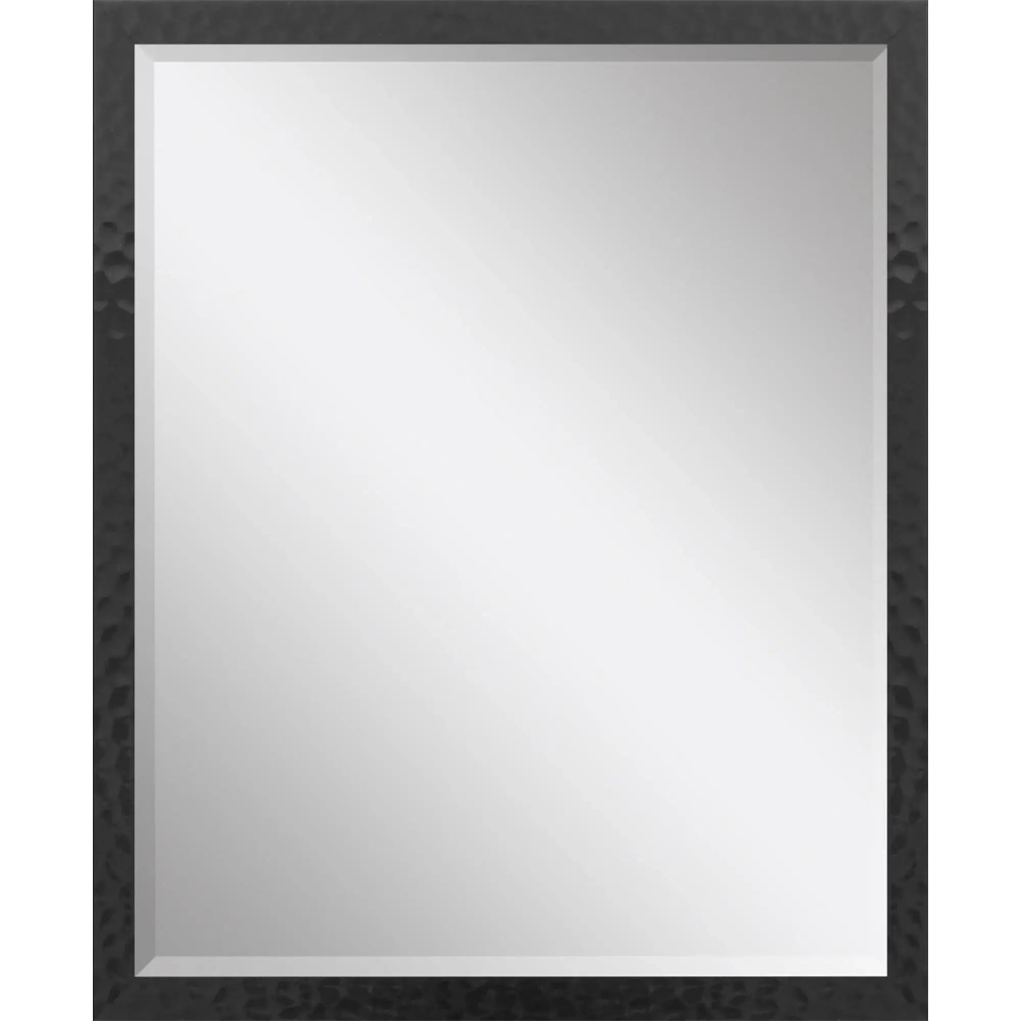 32" Black Hammered Geometric Framed Accent Mirror - Homeroots - Flyclothing LLC